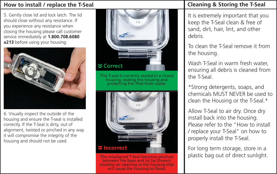 Tseal_insback.pdf | X-1 (H2O Audio) T-Seal User Manual | Page 5 / 7