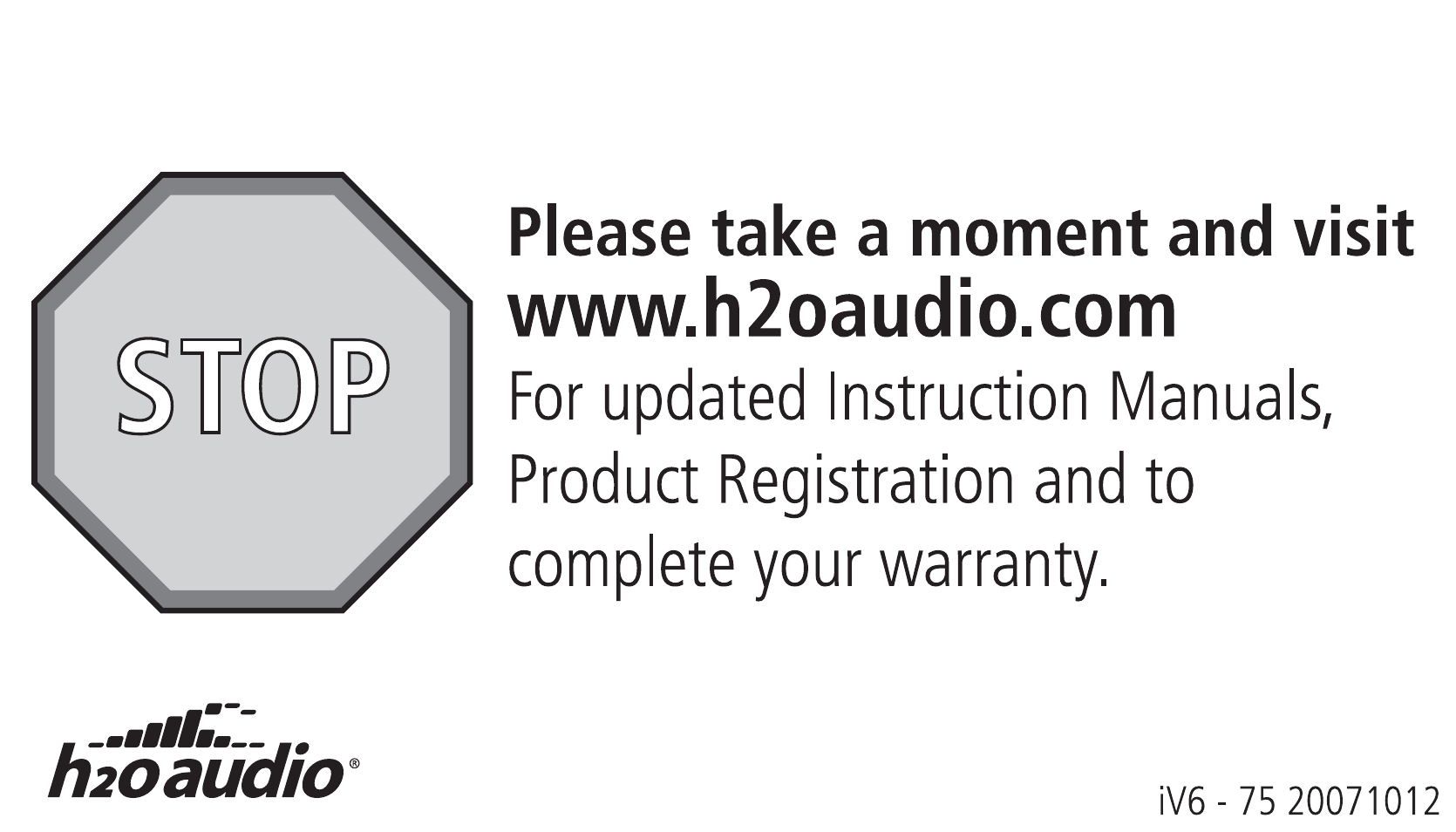 Prodectregcard_20071012 | X-1 (H2O Audio) Sport Integration System User Manual | Page 2 / 4