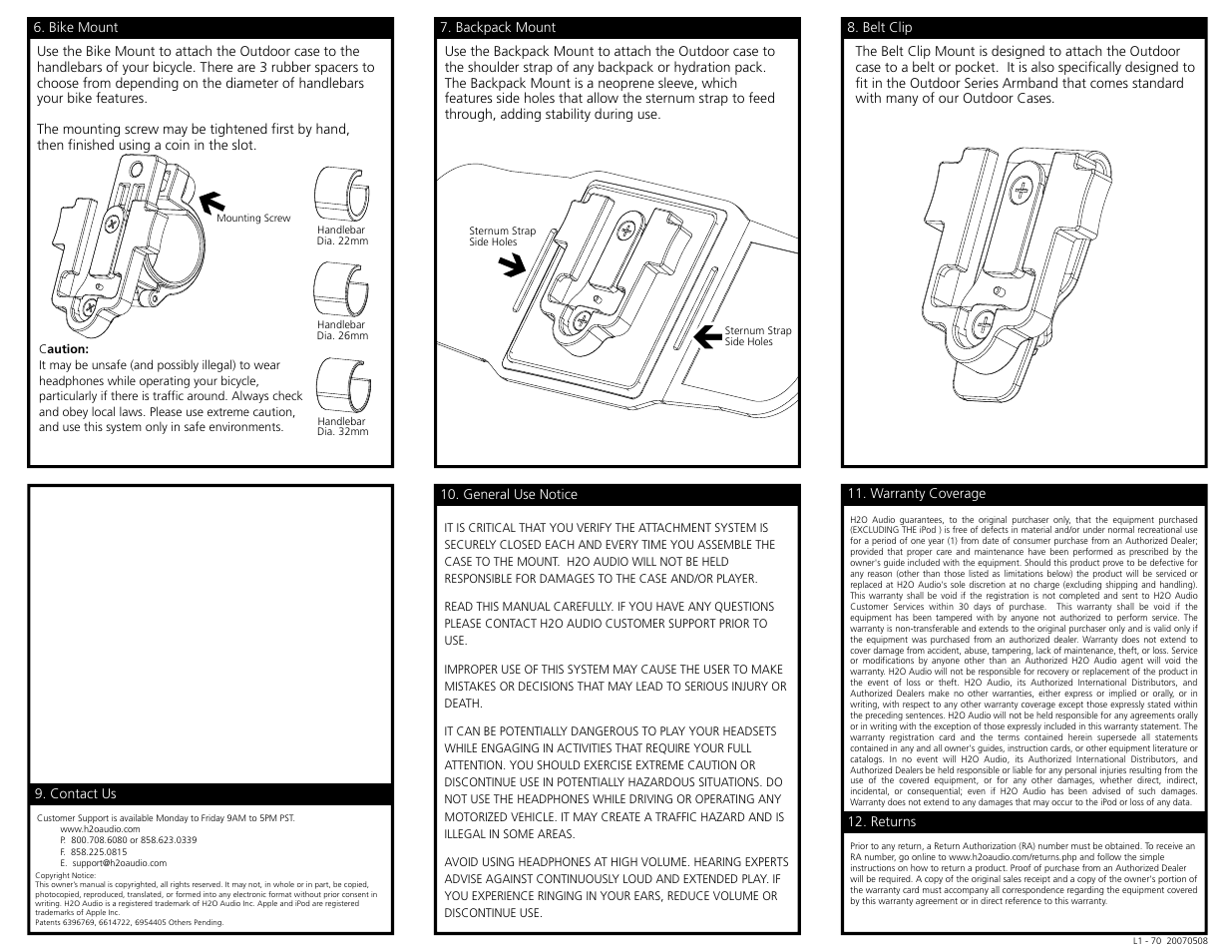 L1-1a1_back | X-1 (H2O Audio) Sport Integration System User Manual | Page 4 / 4
