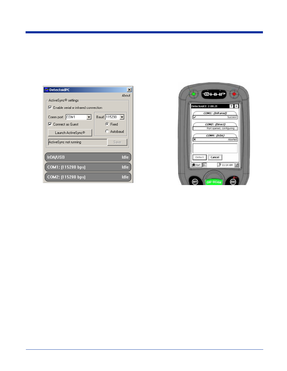 Setting up communications with detectoid, Setting up communications with detectoid™ -7, Installing detectoidpc | Using detectoidpc and detectoidce | Hand Held Products Hand Held Computer Dolphin 7450 User Manual | Page 21 / 95