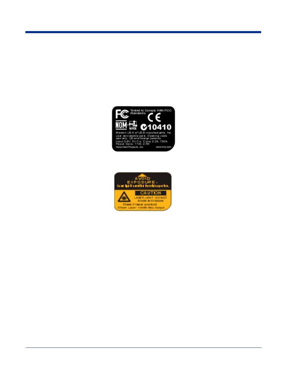 Required safety labels, Required safety labels -2 | Hand Held Products Hand Held Computer Dolphin 7450 User Manual | Page 8 / 95