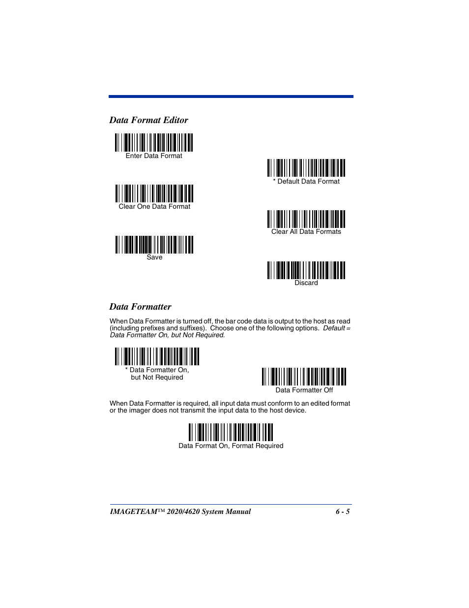 Data format editor, Data formatter, Data format editor -5 data formatter -5 | Data format editor data formatter | Hand Held Products 4620 User Manual | Page 103 / 248