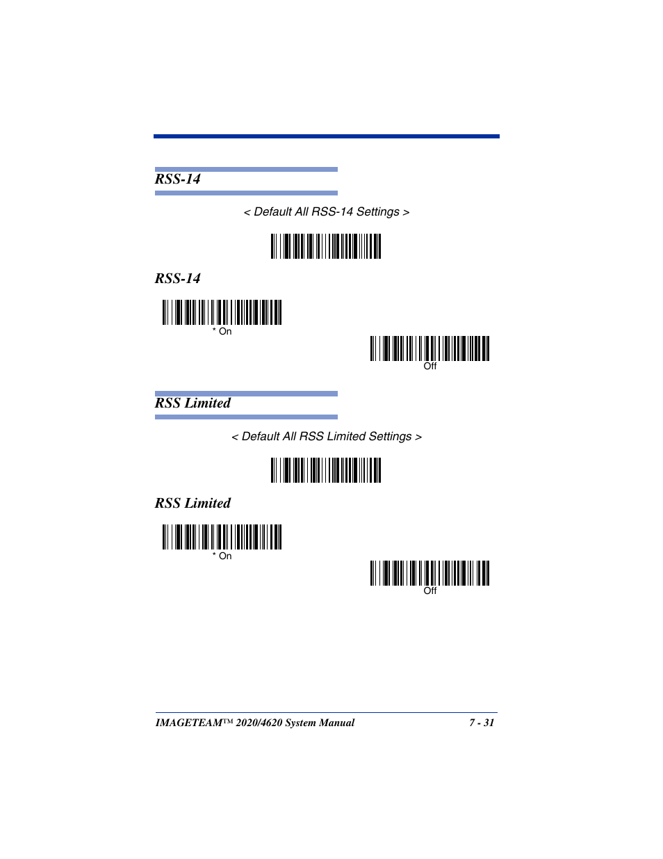 Rss-14 -31 rss limited -31, Rss limited, Rss-14 | Rss-14 rss limited | Hand Held Products 4620 User Manual | Page 135 / 248