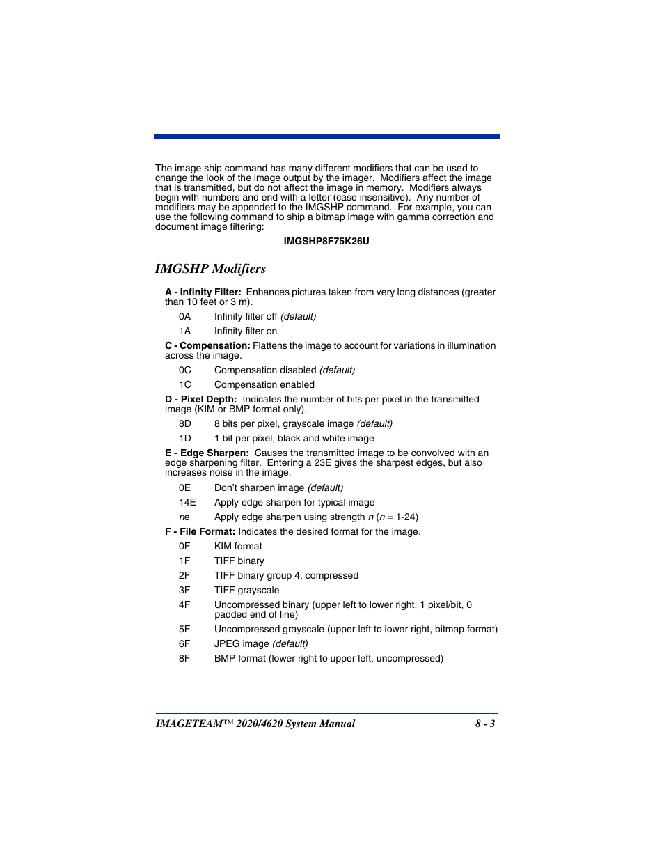 Imgshp modifiers, Imgshp modifiers -3 | Hand Held Products 4620 User Manual | Page 157 / 248