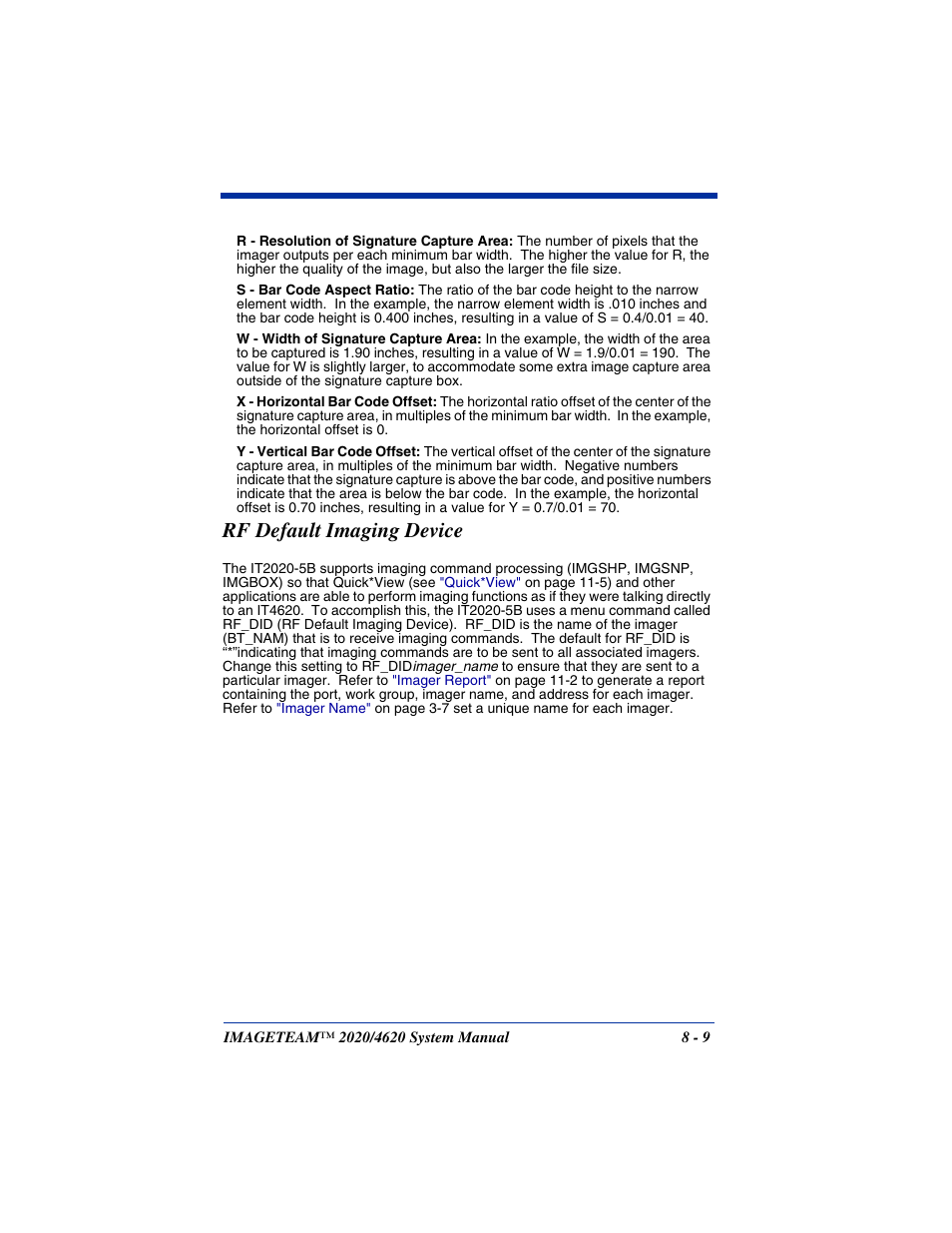 Rf default imaging device, Rf default imaging device -9 | Hand Held Products 4620 User Manual | Page 163 / 248