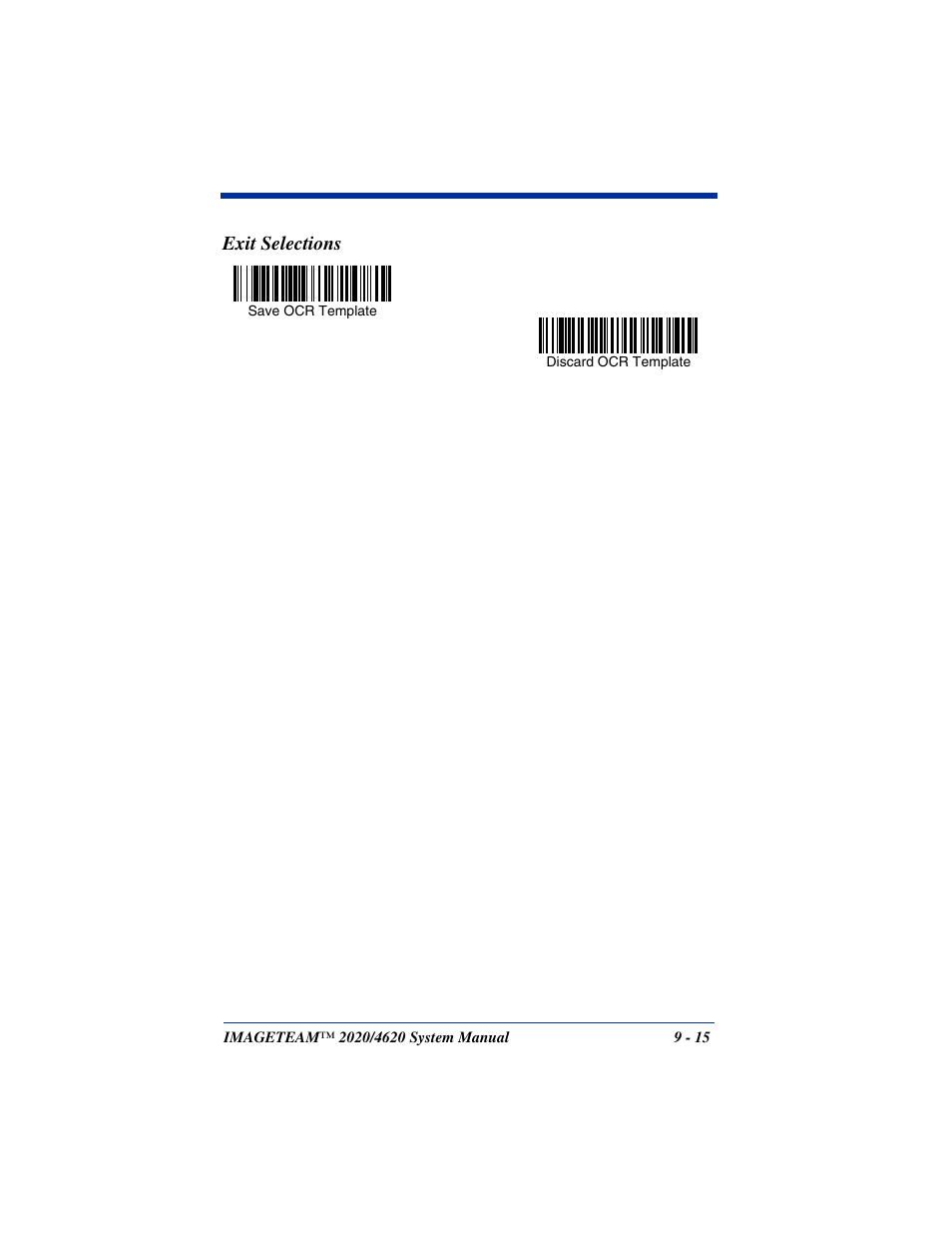 Save ocr template, This would let you, This template will let you | Exit selections | Hand Held Products 4620 User Manual | Page 179 / 248