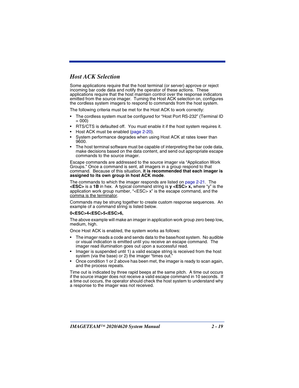 Host ack selection, Host ack selection -19 | Hand Held Products 4620 User Manual | Page 49 / 248