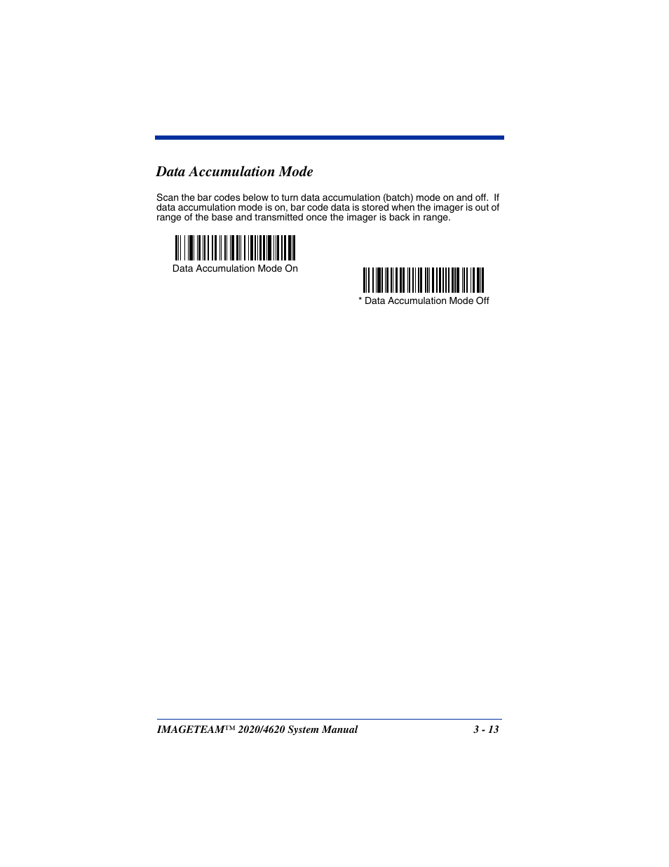Data accumulation mode, Data accumulation mode -13 | Hand Held Products 4620 User Manual | Page 69 / 248
