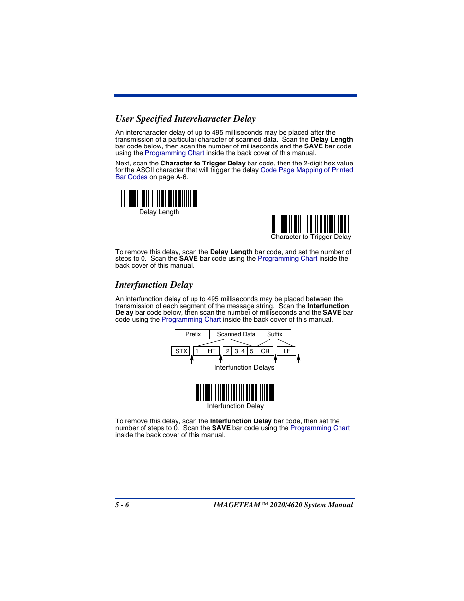 User specified intercharacter delay, Interfunction delay | Hand Held Products 4620 User Manual | Page 96 / 248