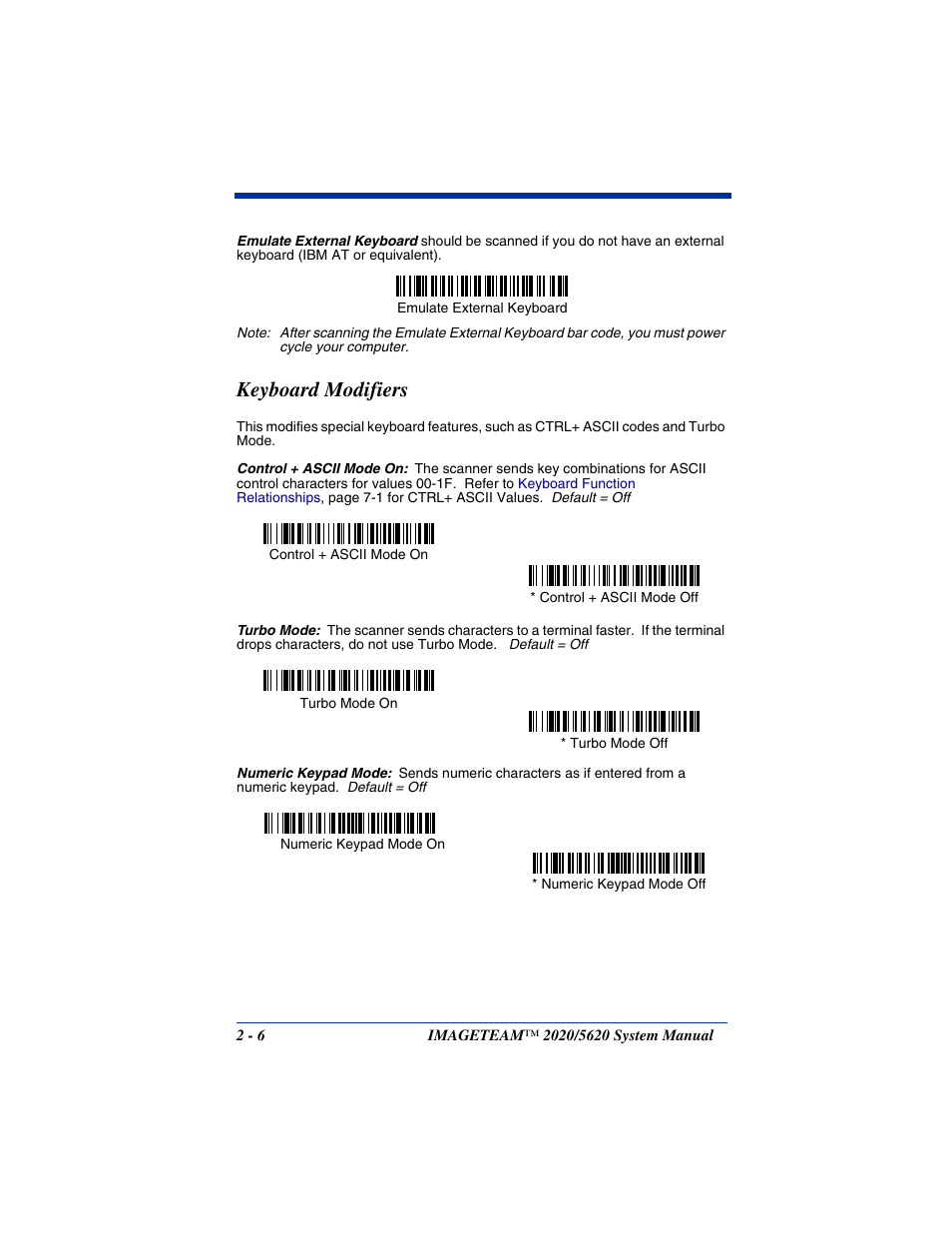 Keyboard modifiers, Keyboard modifiers -6 | Hand Held Products 2020/5620 User Manual | Page 44 / 168