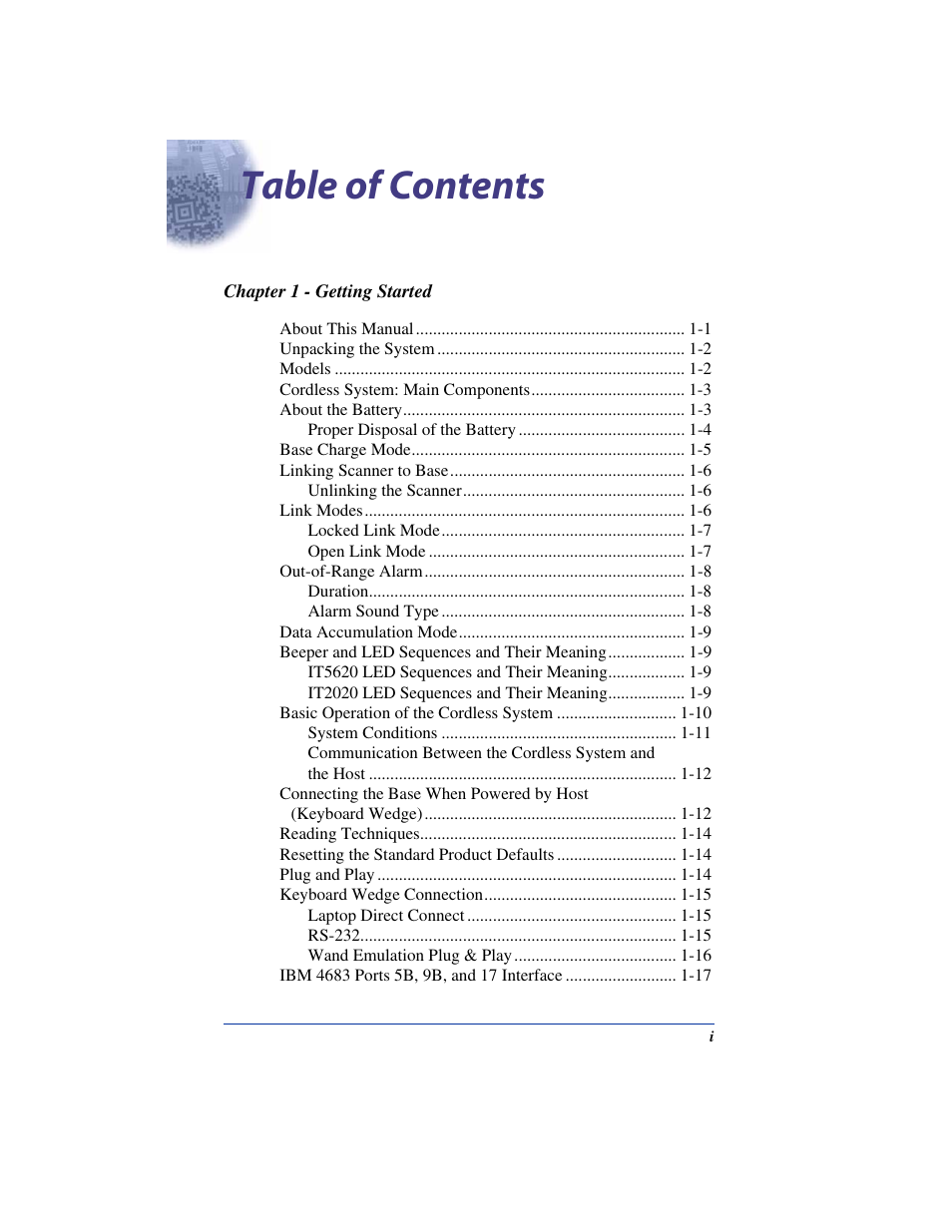 Hand Held Products 2020/5620 User Manual | Page 9 / 168