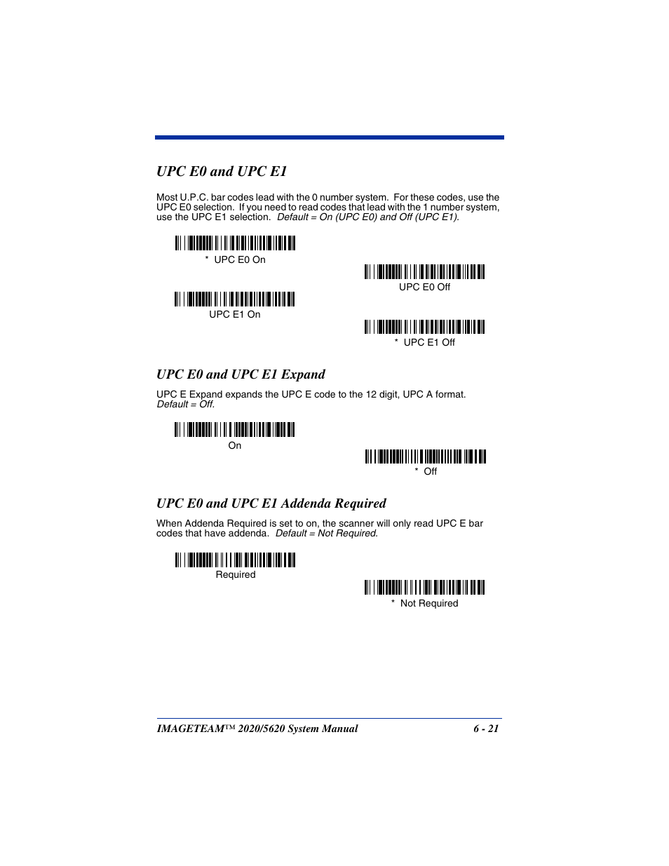 Upc e0 and upc e1, Upc e0 and upc e1 expand, Upc e0 and upc e1 addenda required | Upc e0 and upc e1 -21 | Hand Held Products 2020/5620 User Manual | Page 99 / 168