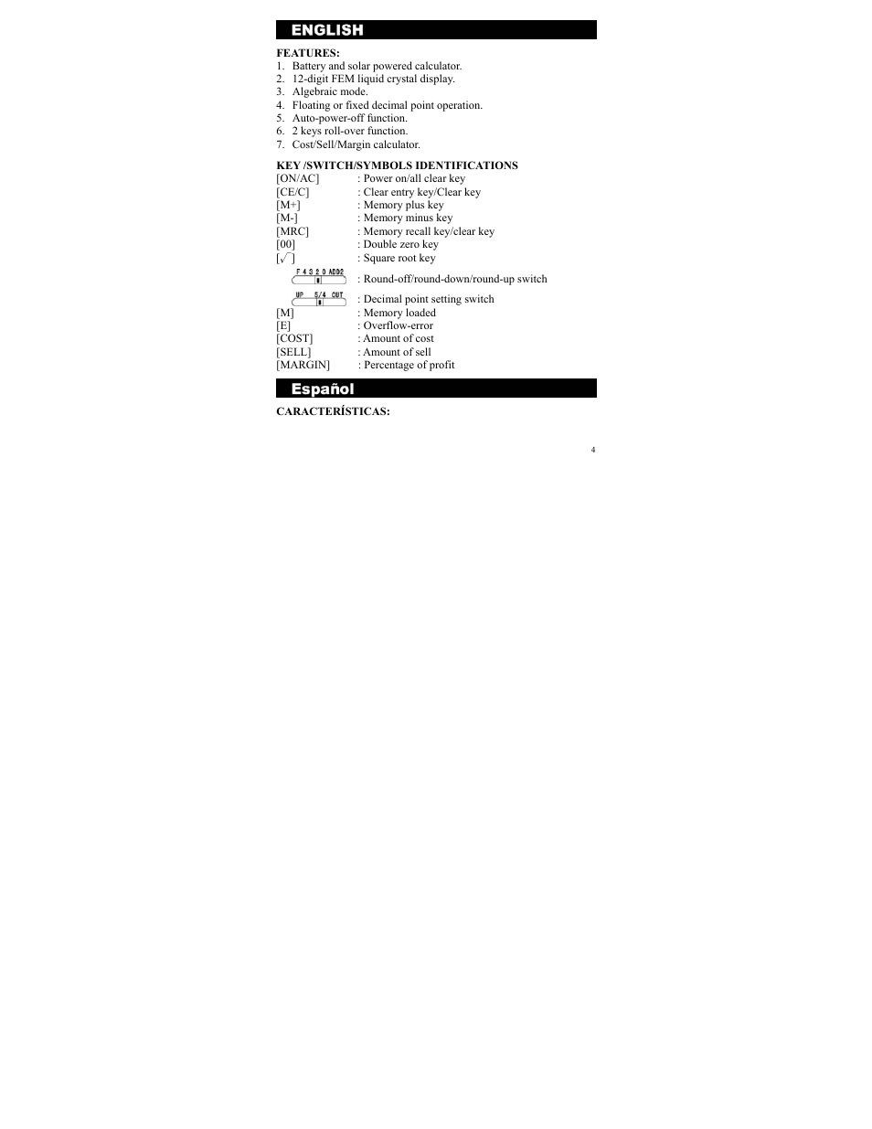 CITIZEN SDC-722A User Manual | Page 4 / 27