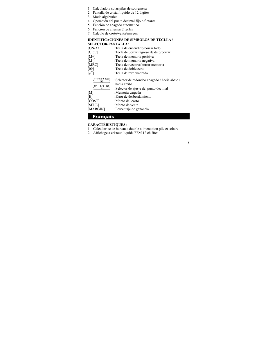 CITIZEN SDC-722A User Manual | Page 5 / 27