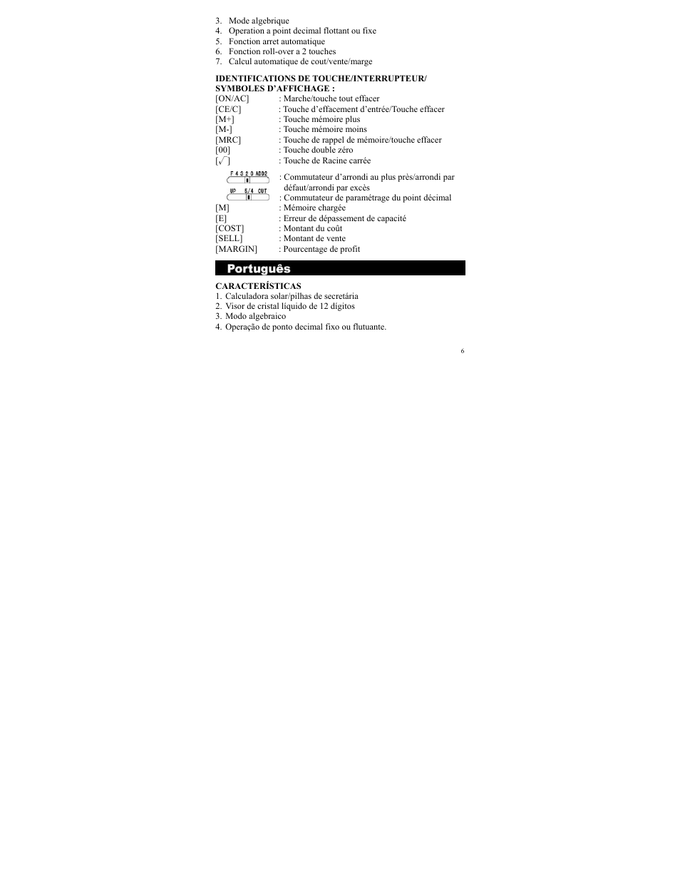 CITIZEN SDC-722A User Manual | Page 6 / 27