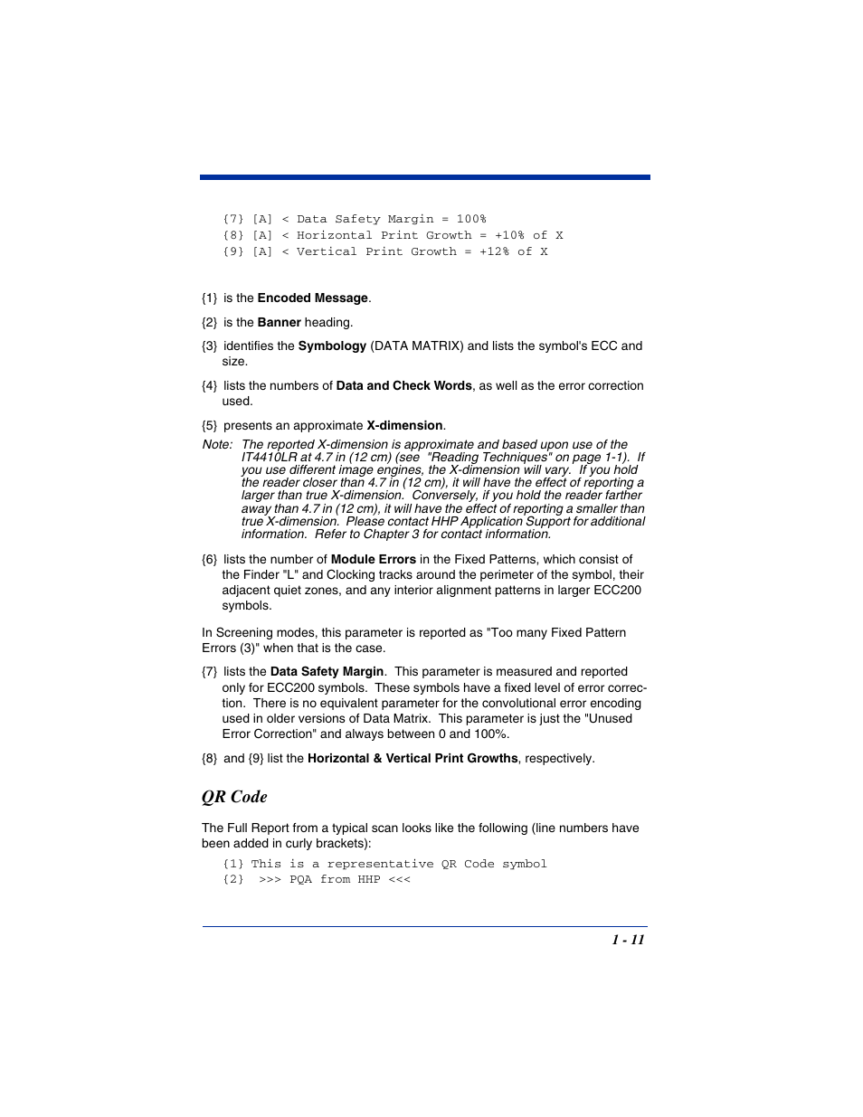 Qr code, Qr code -11 | Hand Held Products IT4800 User Manual | Page 15 / 32