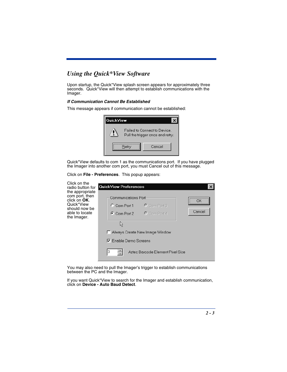 Using the quick*view software, Using the quick*view software -3 | Hand Held Products IT4800 User Manual | Page 27 / 32