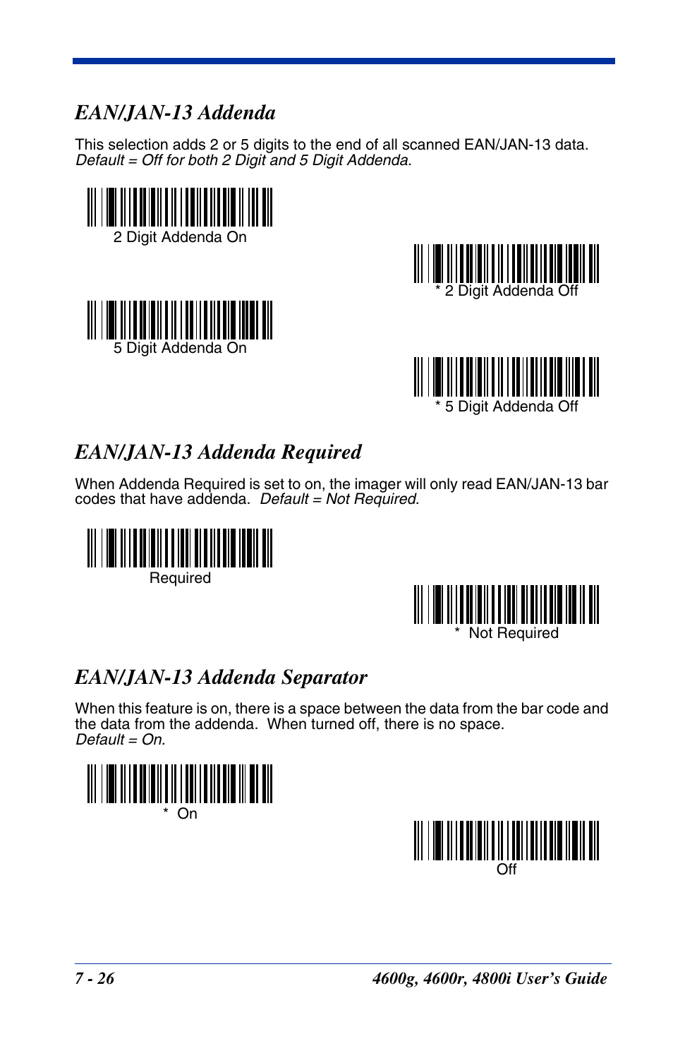 Ean/jan-13 addenda, Ean/jan-13 addenda required, Ean/jan-13 addenda separator | Hand Held Products 4600g User Manual | Page 118 / 234