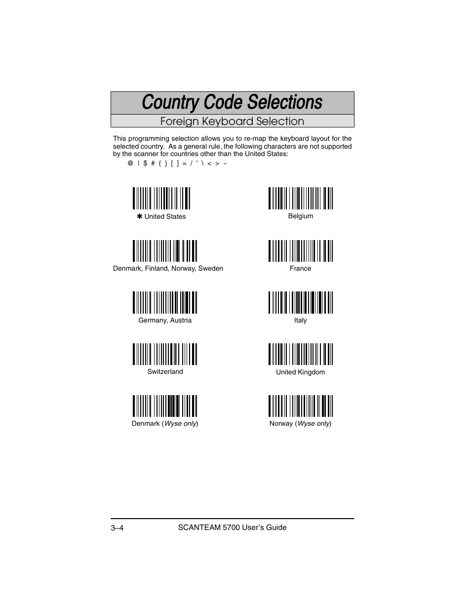 Foreign keyboard selection | Hand Held Products 5700 User Manual | Page 46 / 100