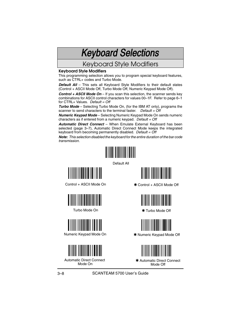 Keyboard style modifiers | Hand Held Products 5700 User Manual | Page 50 / 100