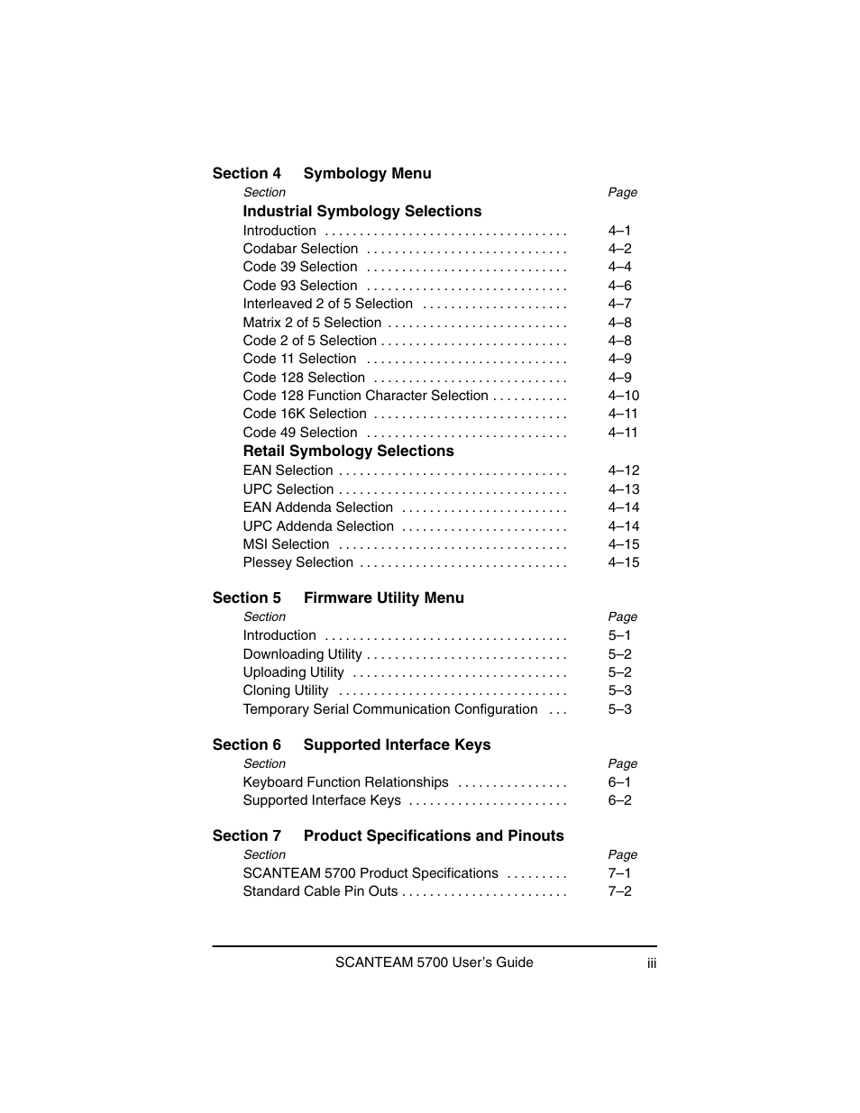 Hand Held Products 5700 User Manual | Page 7 / 100