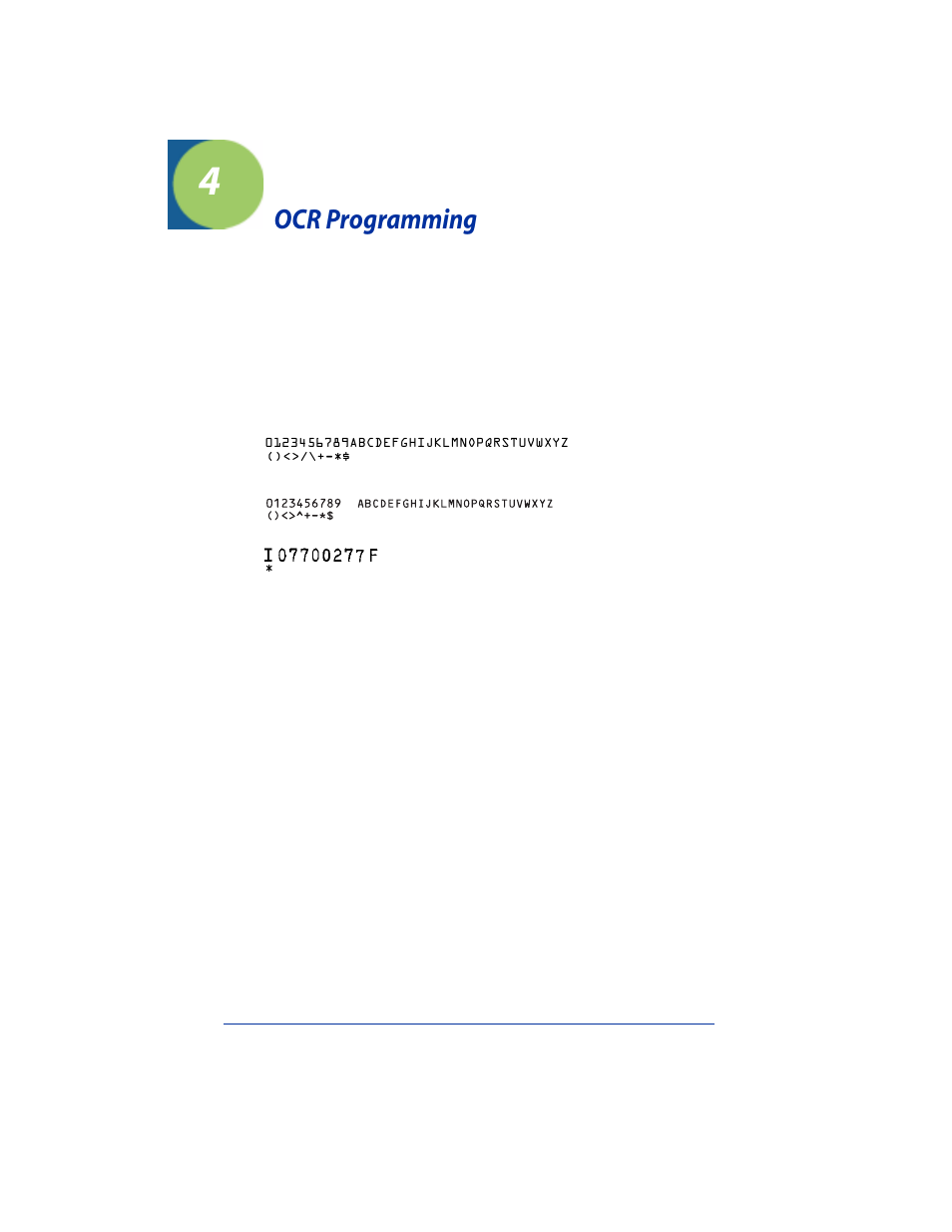 Ocr programming, Introduction, Chapter 4 - ocr programming | Introduction -1, Chapter 4 | Hand Held Products 4410 User Manual | Page 113 / 204