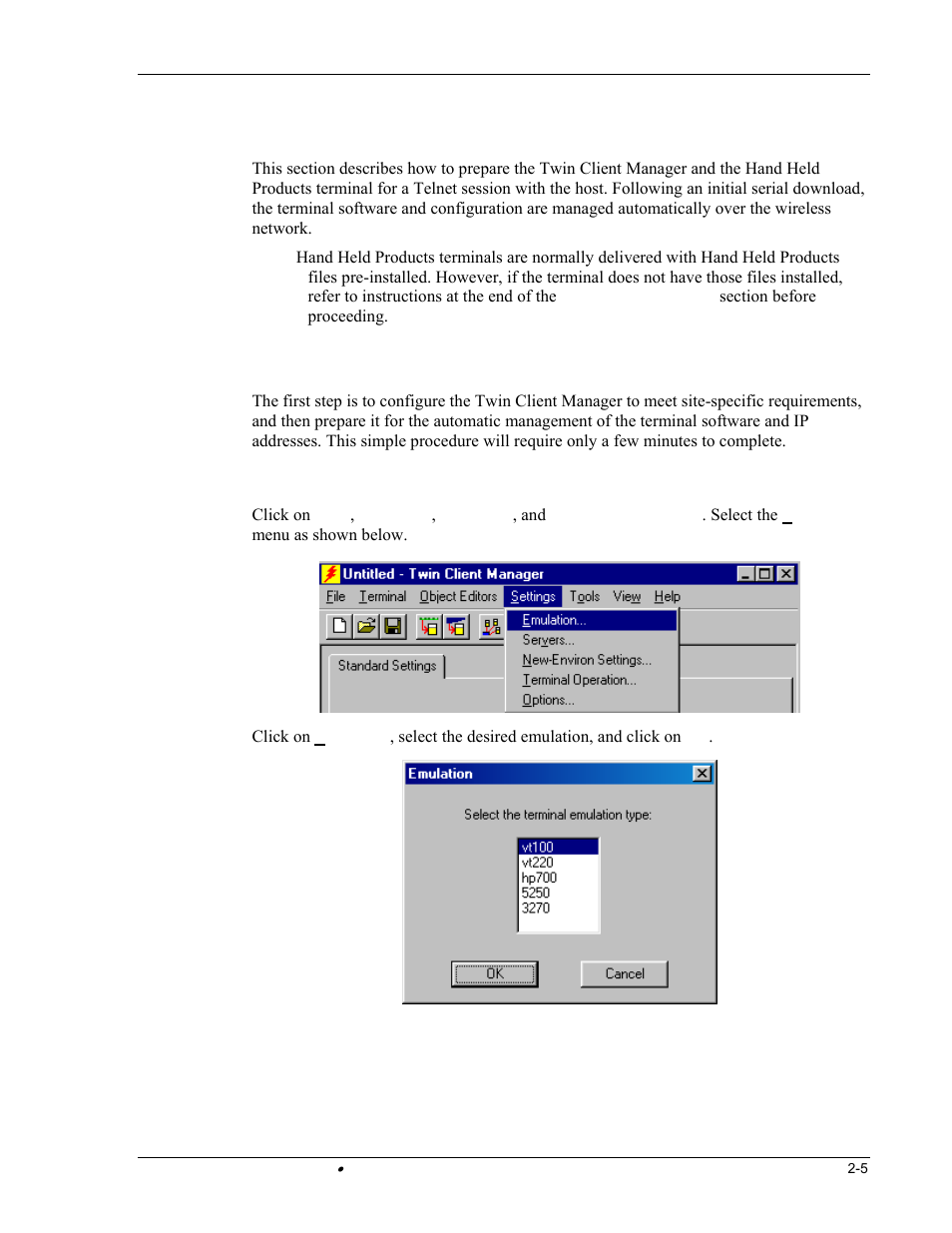 Quick st, Configuring the manager | Hand Held Products DOLPHIN 9500 User Manual | Page 15 / 132