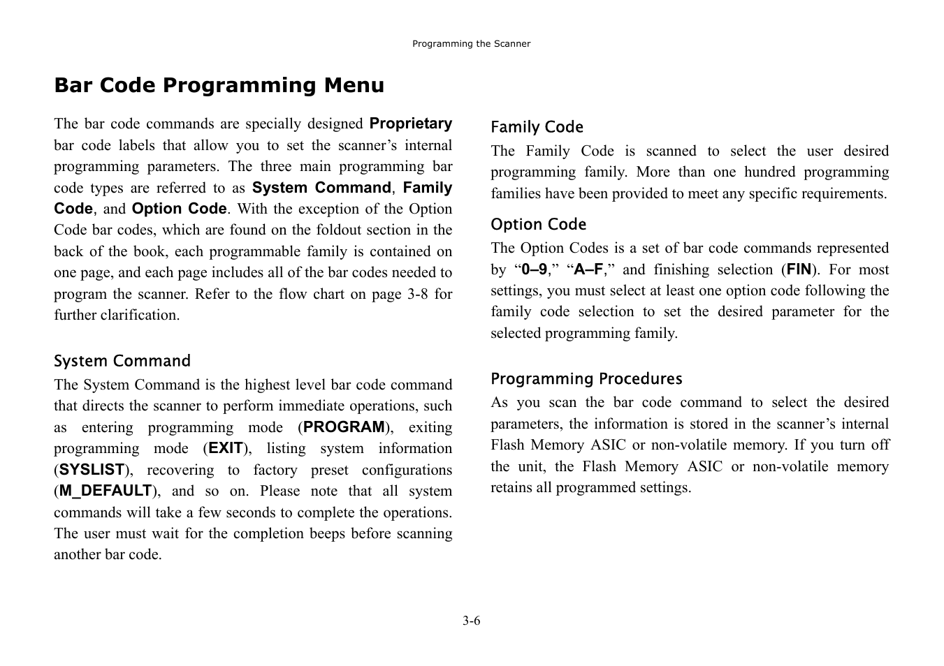 Bar code programming menu | Hand Held Products 3080 User Manual | Page 20 / 67