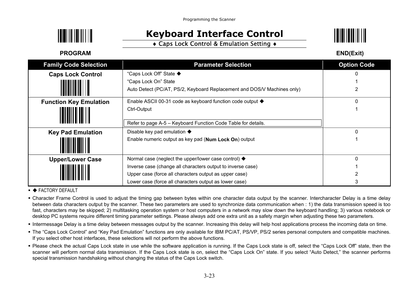 Keyboard interface control | Hand Held Products 3080 User Manual | Page 37 / 67