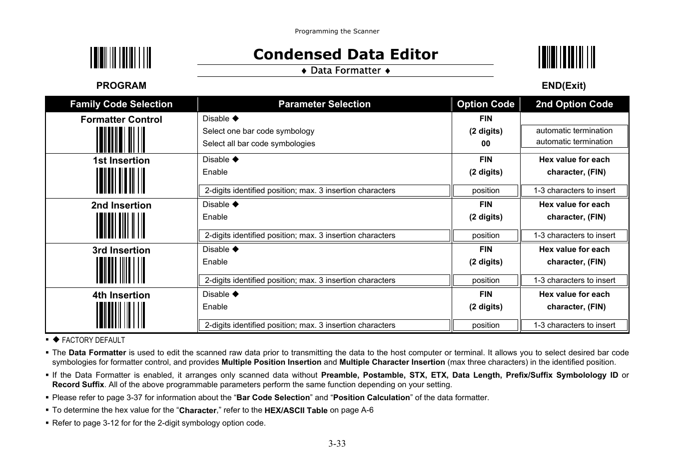 Condensed data editor | Hand Held Products 3080 User Manual | Page 47 / 67