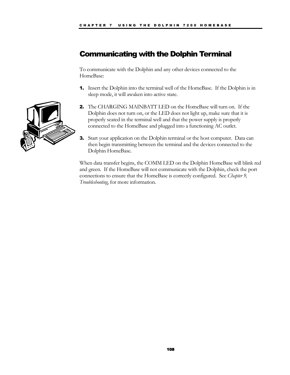 Communicating with the dolphin terminal | Hand Held Products 7200/UG User Manual | Page 108 / 181