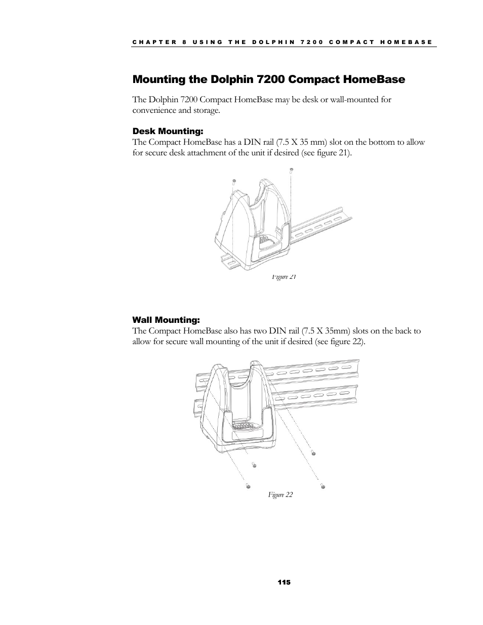 Mounting the dolphin 7200 compact homebase | Hand Held Products 7200/UG User Manual | Page 115 / 181