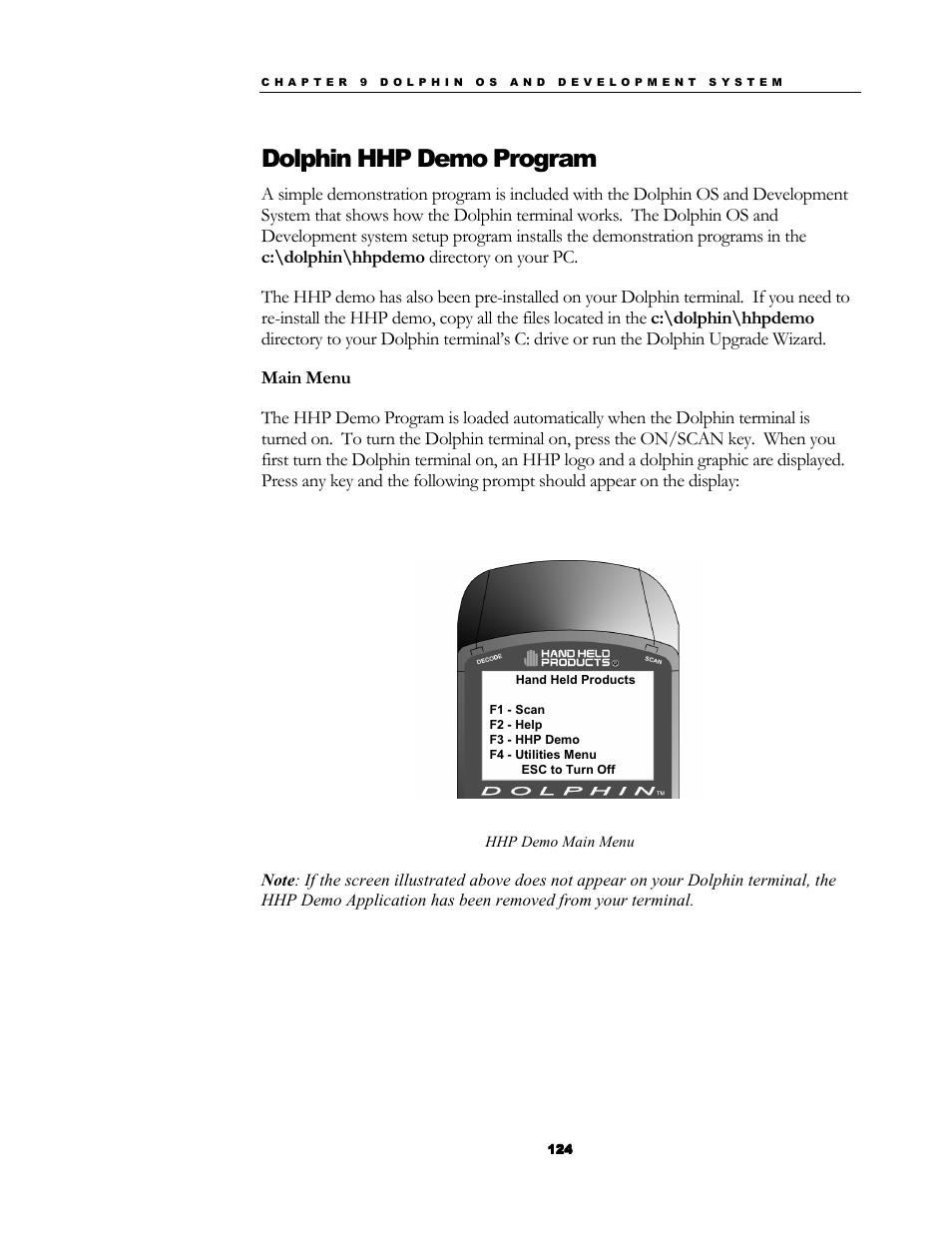 Dolphin hhp demo program | Hand Held Products 7200/UG User Manual | Page 124 / 181