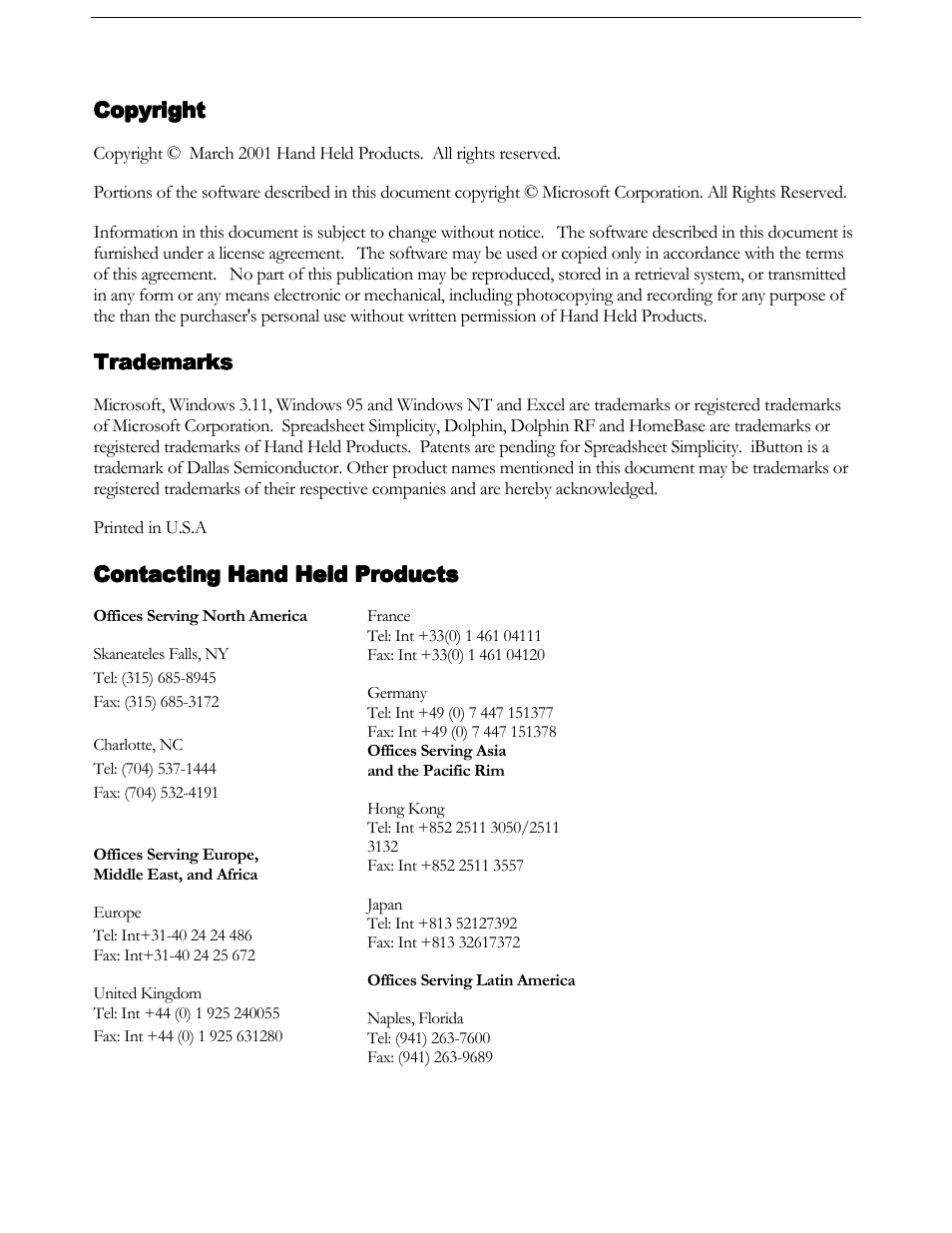 Hand Held Products 7200/UG User Manual | Page 2 / 181