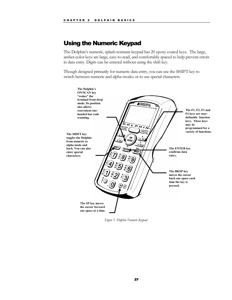 Using the numeric keypad | Hand Held Products 7200/UG User Manual | Page 27 / 181