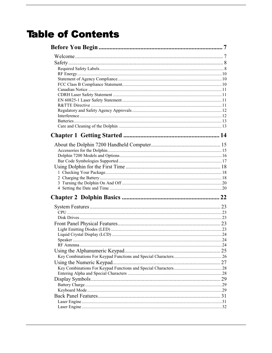 Hand Held Products 7200/UG User Manual | Page 3 / 181