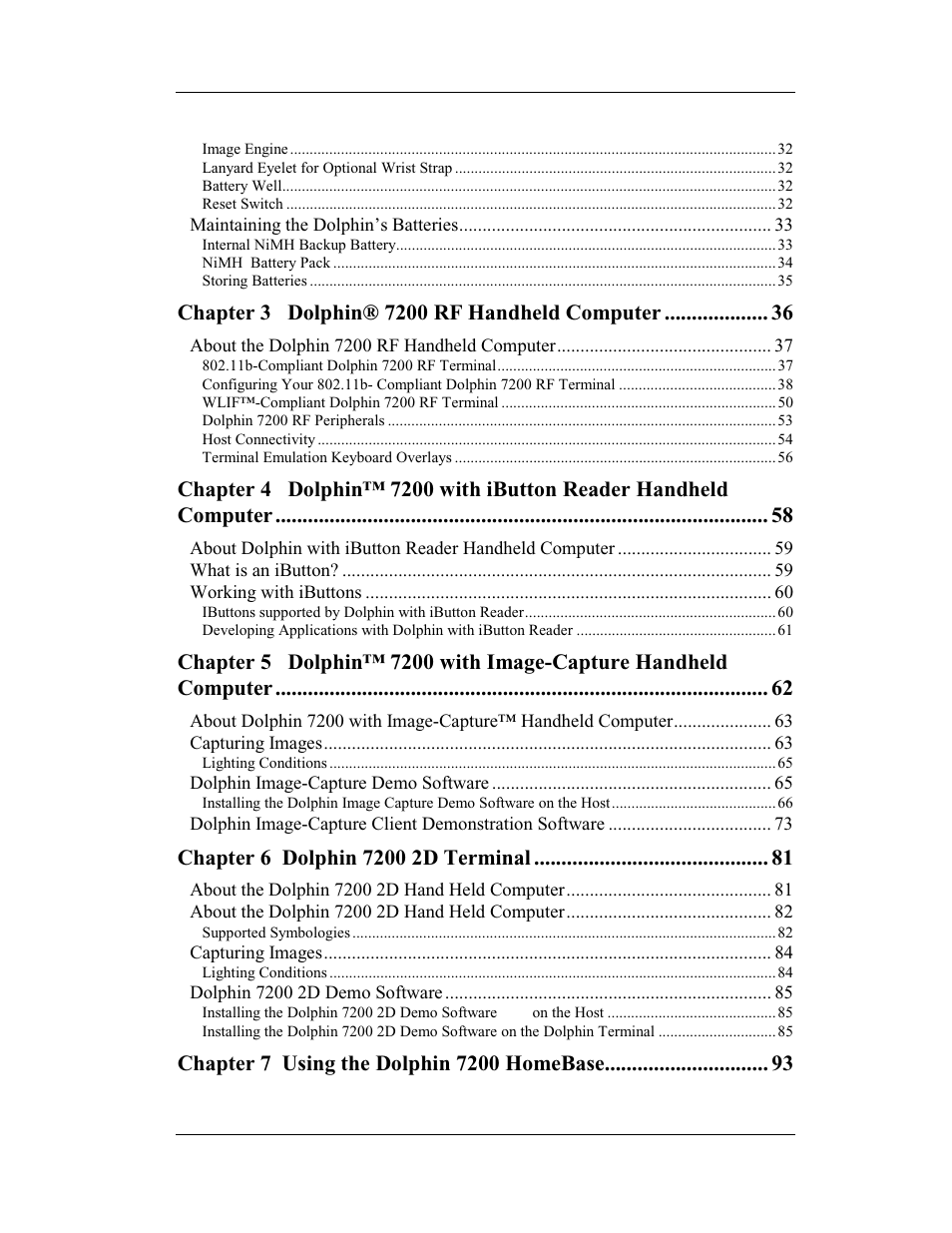 Hand Held Products 7200/UG User Manual | Page 4 / 181