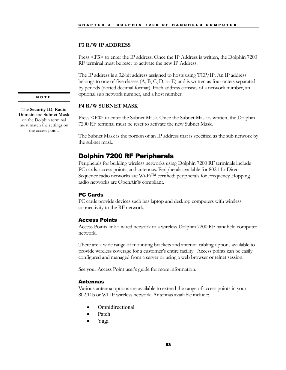 Dolphin 7200 rf peripherals | Hand Held Products 7200/UG User Manual | Page 53 / 181