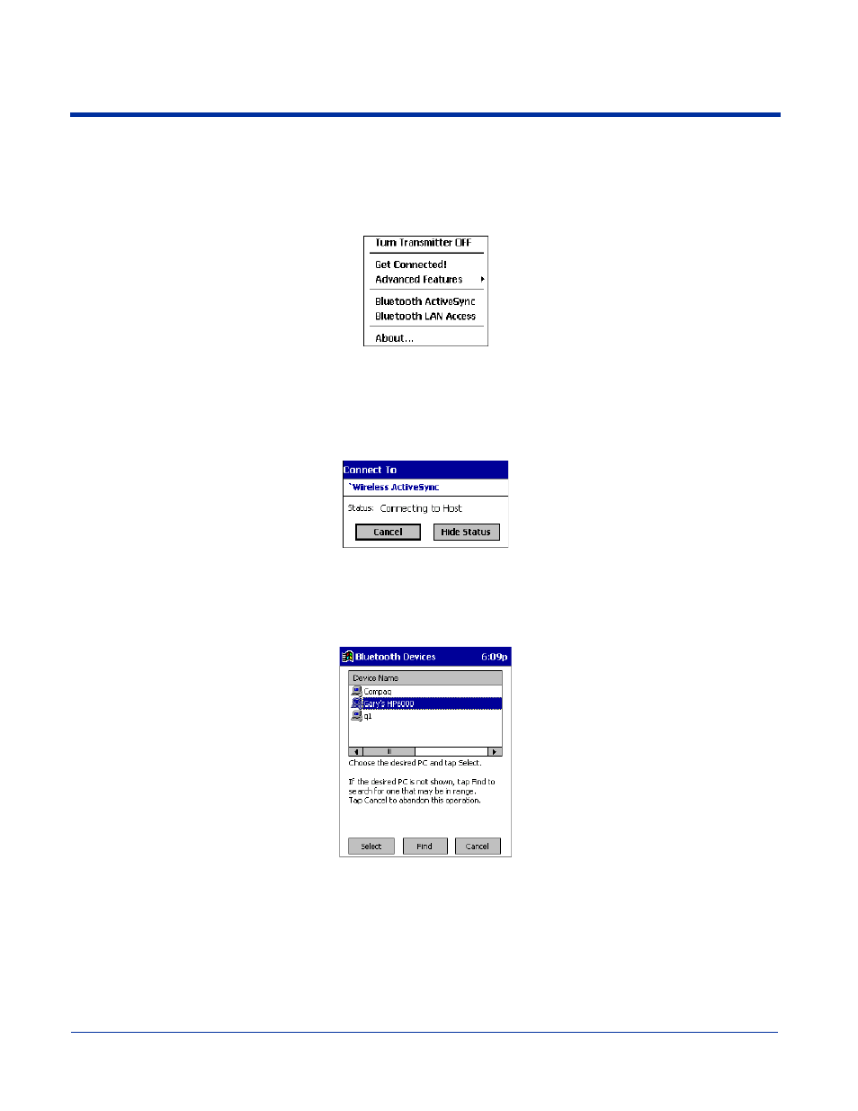 Bluetooth activesync, Bluetooth activesync -9 | Hand Held Products 7900 Series User Manual | Page 159 / 240