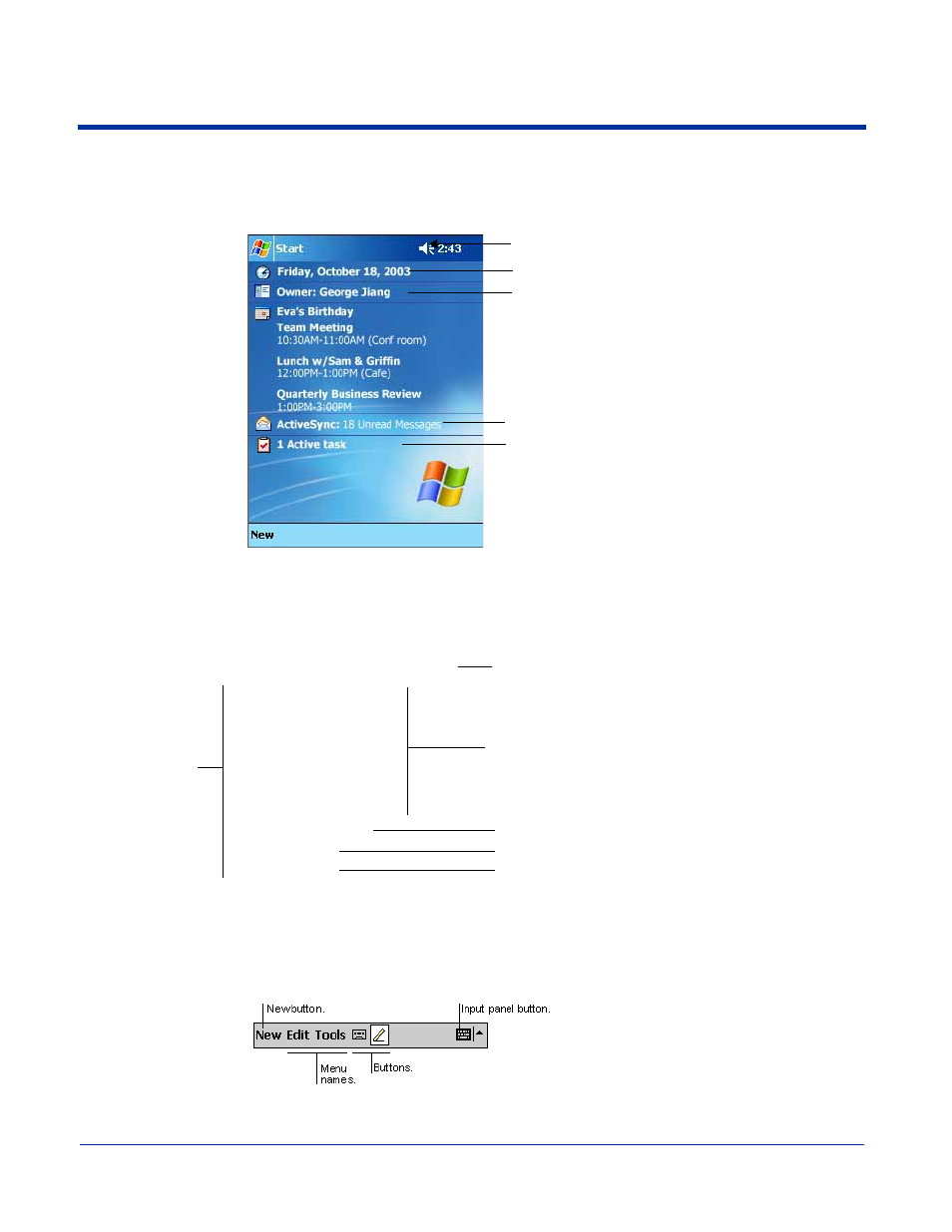 Today screen, Navigation bar, Today screen -2 navigation bar -2 | Command bar | Hand Held Products 7900 Series User Manual | Page 42 / 240