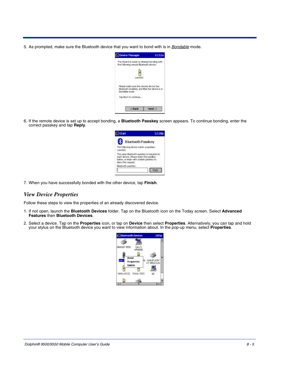 View device properties, View device properties -5 | Hand Held Products 9550 User Manual | Page 139 / 248