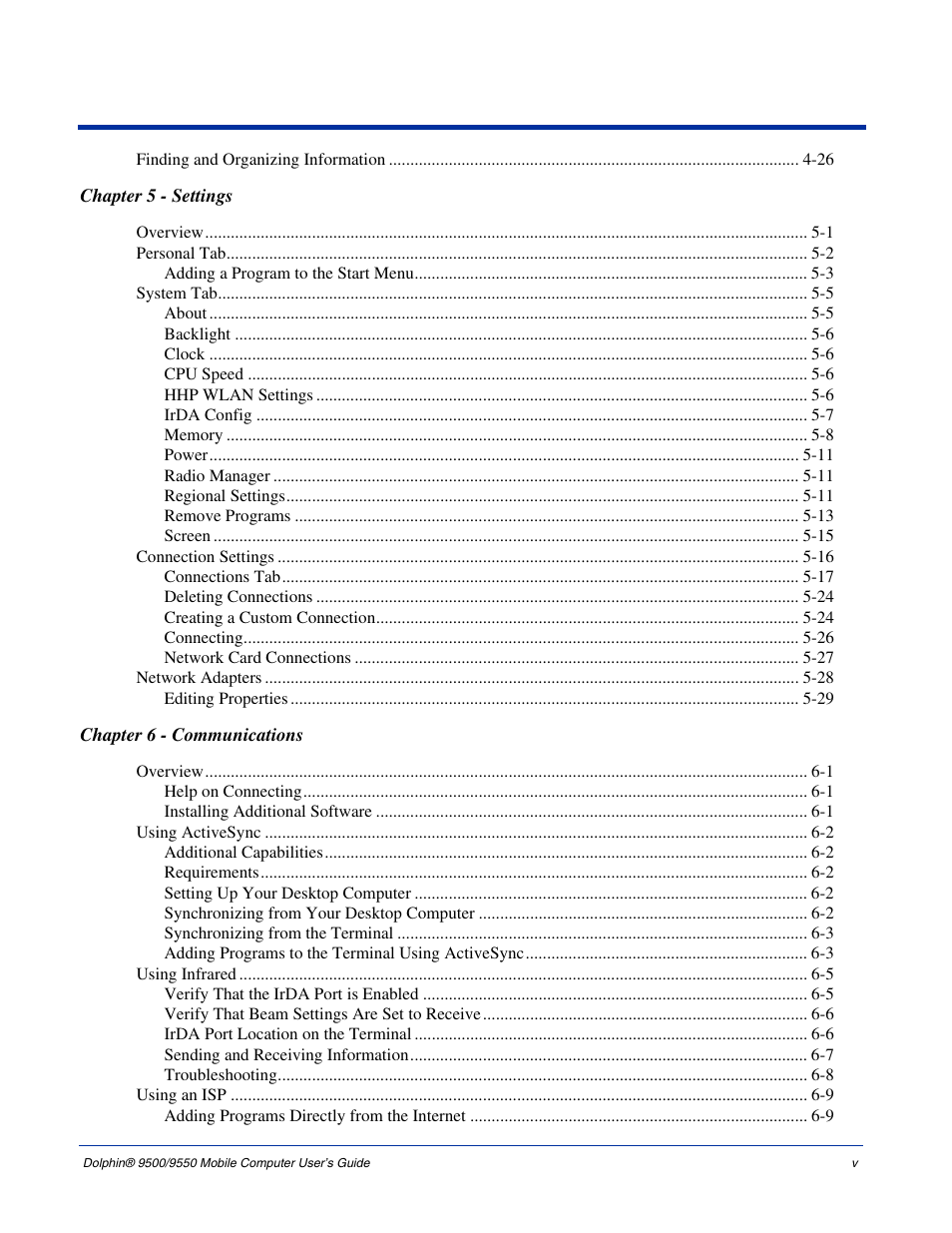 Hand Held Products 9550 User Manual | Page 5 / 248