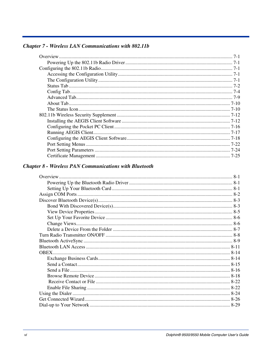 Hand Held Products 9550 User Manual | Page 6 / 248