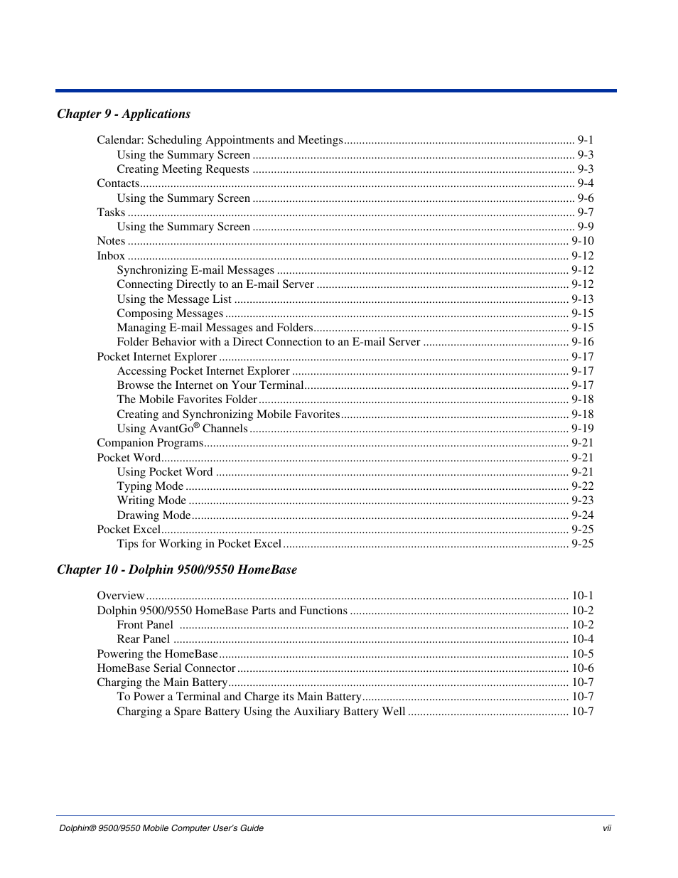 Hand Held Products 9550 User Manual | Page 7 / 248