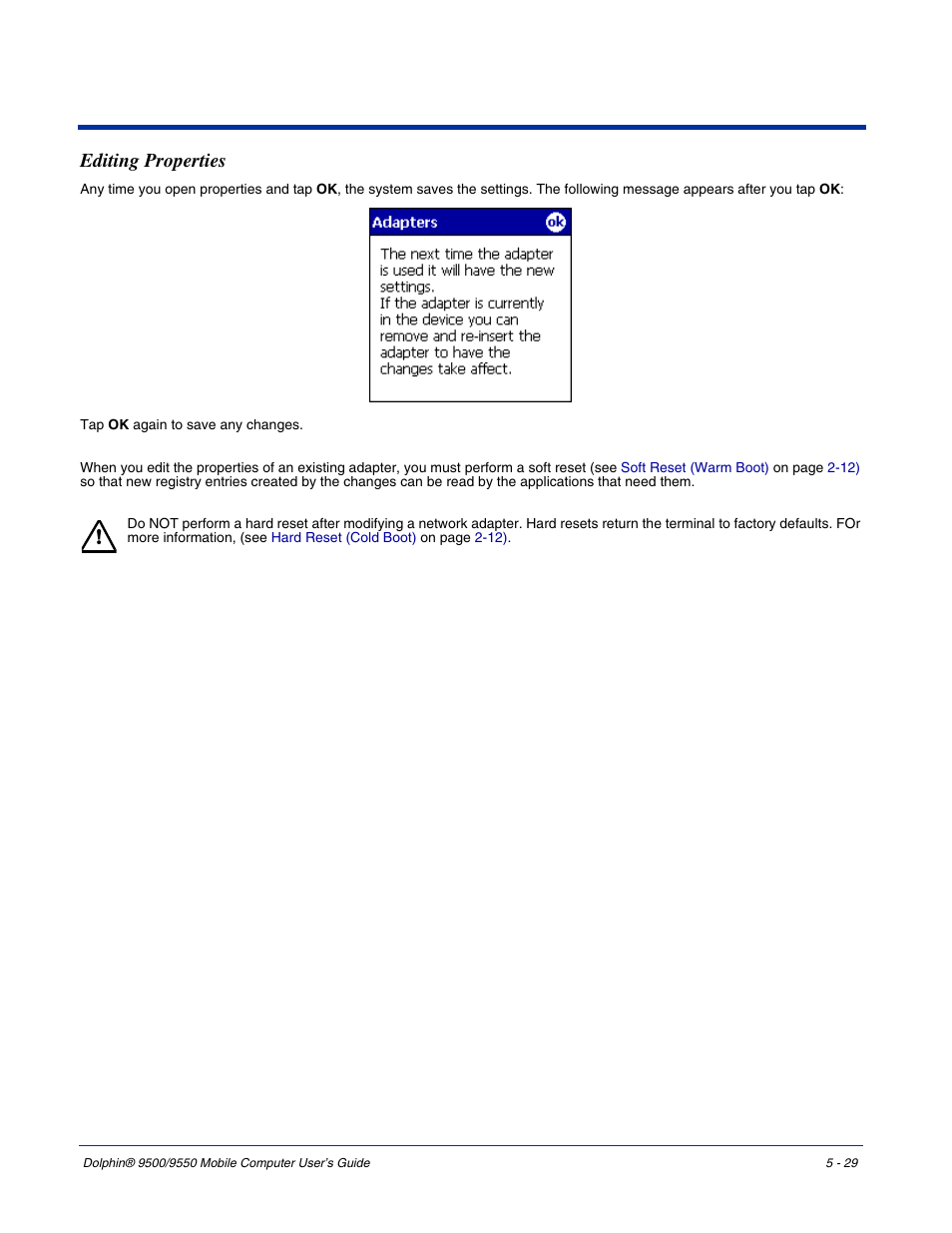 Editing properties, Editing properties -29 | Hand Held Products 9550 User Manual | Page 97 / 248