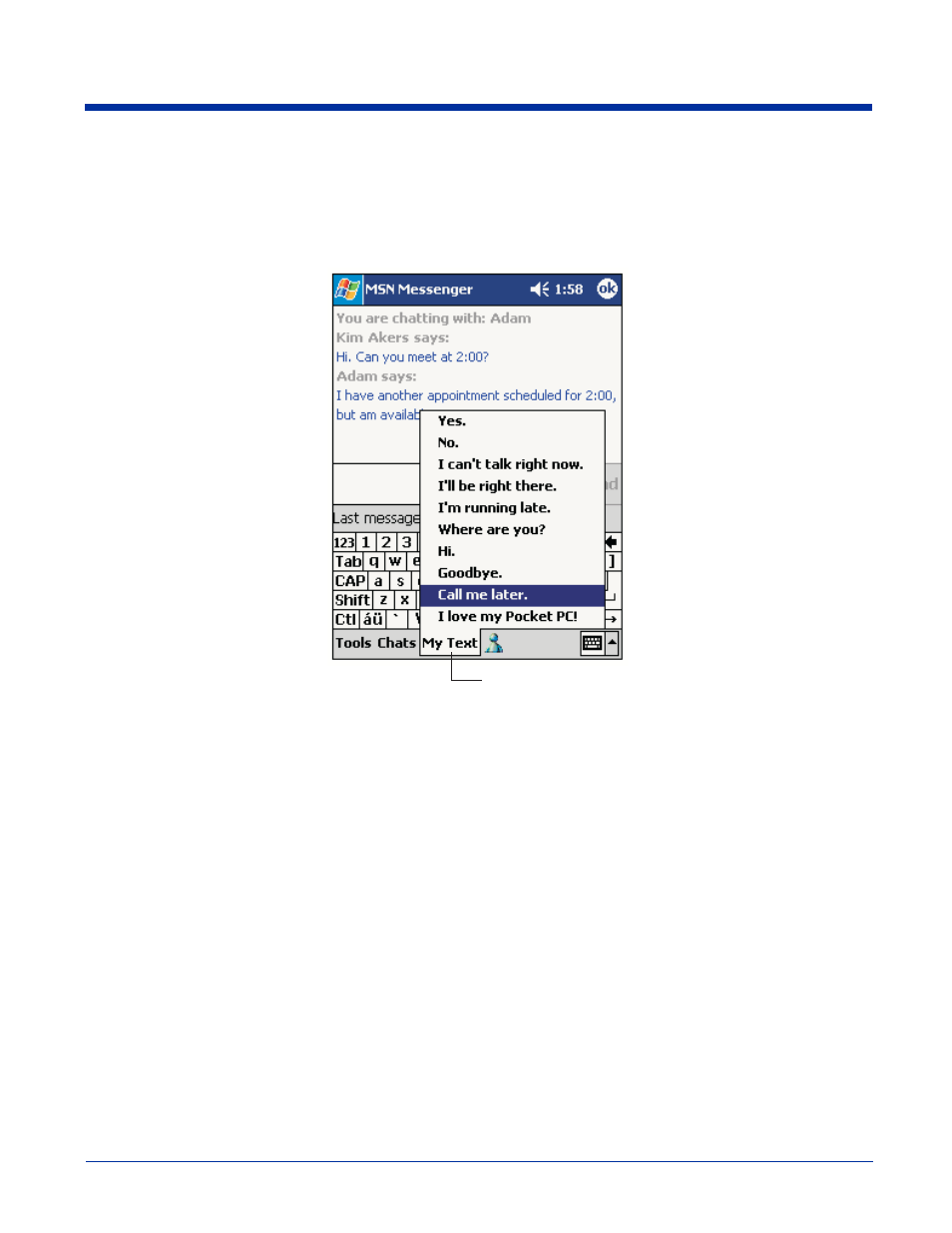 Using my text, Via the keyboard, Using the image reader | Hand Held Products 7450 User Manual | Page 46 / 133