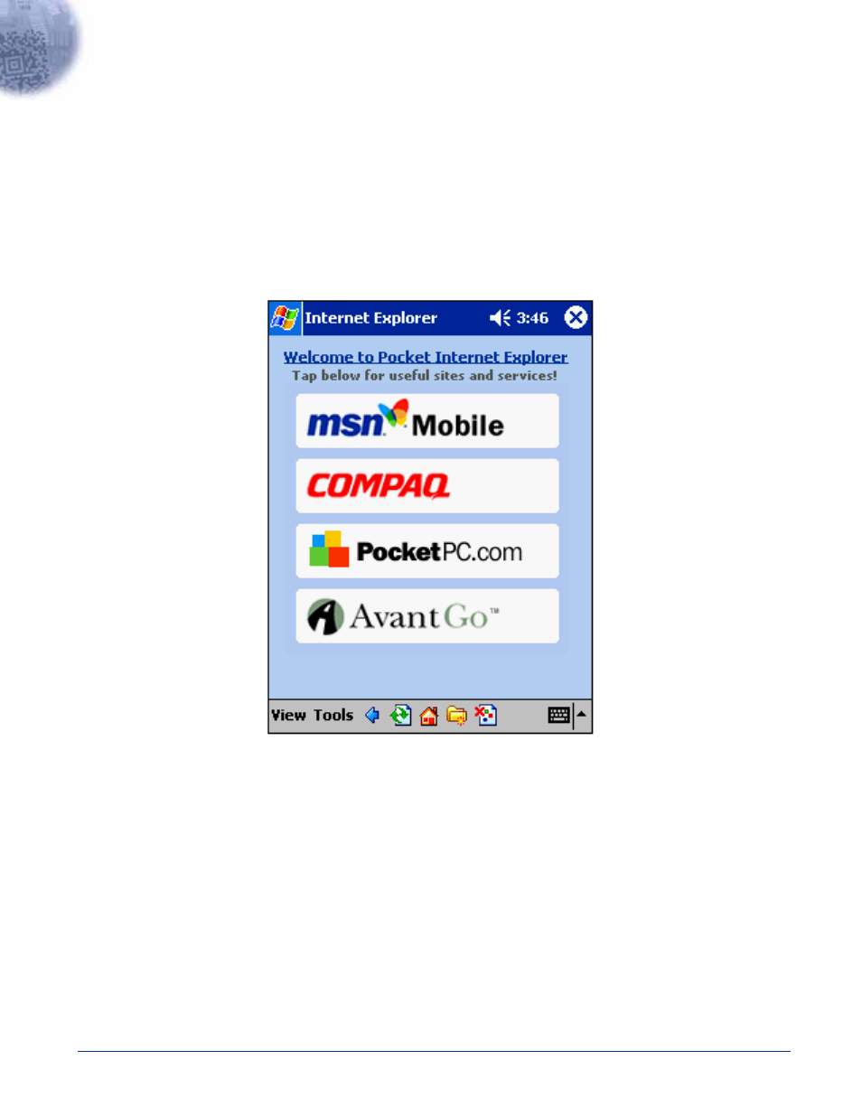 Pocket internet explorer, Mobile favorites, Favorite links | Mobile favorites folder, Chapter 10 - pocket internet explorer, Mobile favorites -1, Favorite links -1 mobile favorites folder -1 | Hand Held Products 7450 User Manual | Page 83 / 133