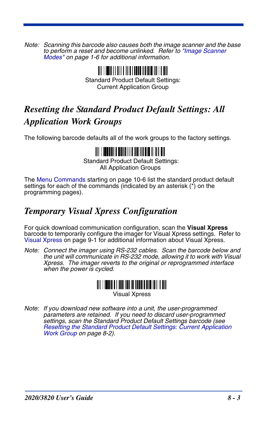 Temporary visual xpress configuration, Application work groups -3, Temporary visual xpress configuration -3 | Hand Held Products 2020 User Manual | Page 135 / 187