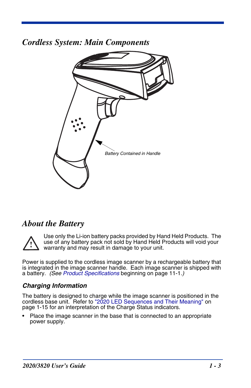 Cordless system: main components, About the battery, Cordless system: main components about the battery | Hand Held Products 2020 User Manual | Page 21 / 187