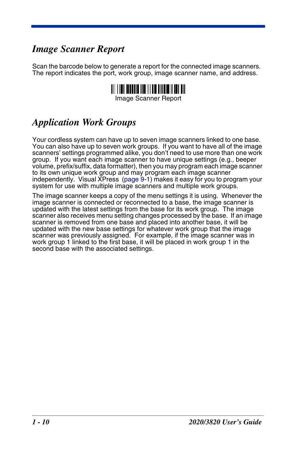 Image scanner report, Application work groups | Hand Held Products 2020 User Manual | Page 28 / 187